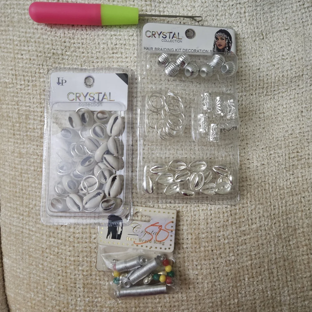 Crystal Hair Braiding Kit with Shells and Beads